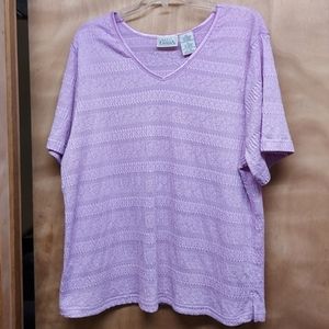 🔮 Basic Editions lilac crepe style shirt women's 2X